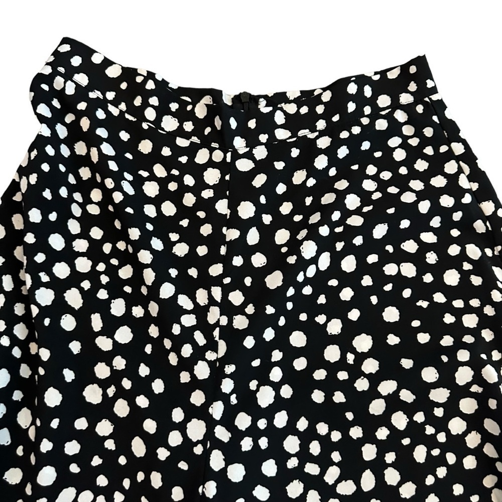 black and white high waisted lightweight super wide leg pants polka dot - Picture 2 of 14